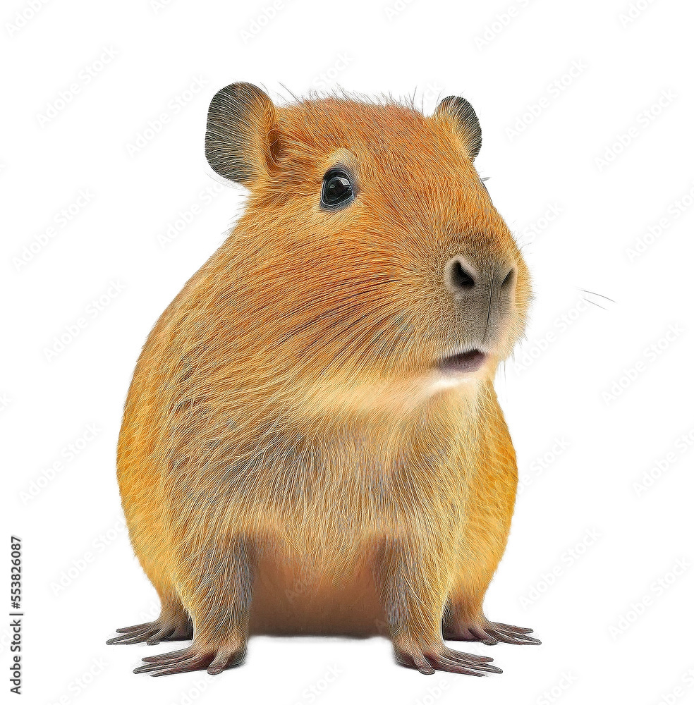 Cute tiny adorable capybara animal on a transparant background Cute tiny adorable capybara animal on a transparant background