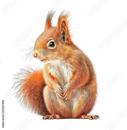 Cute tiny adorable squirrel animal on a transparant background