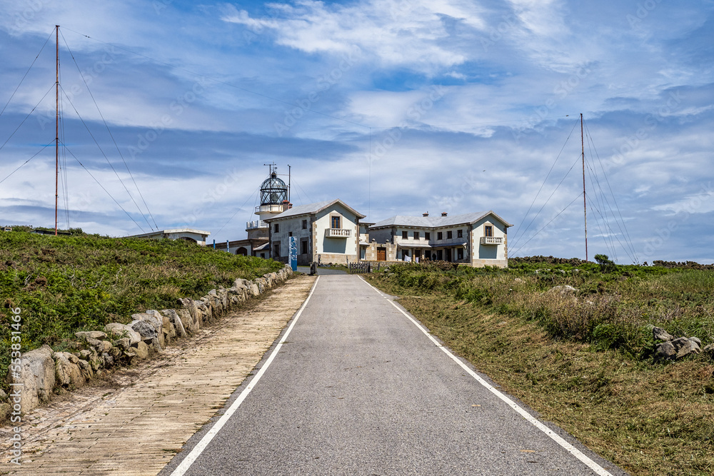 Lighthouse at Estaca de Bares peninsula coast. Province of A Coruna, Galicia, Spain. Lighthouse at Estaca de Bares peninsula coast. Province of A Coruna, Galicia, Spain.