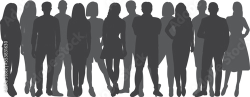 crowd of people silhouette design vector isolated