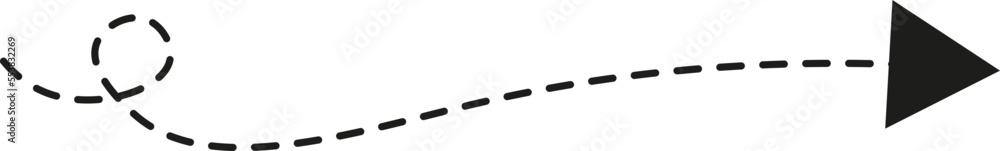 Dasged line arrow Dasged line arrow