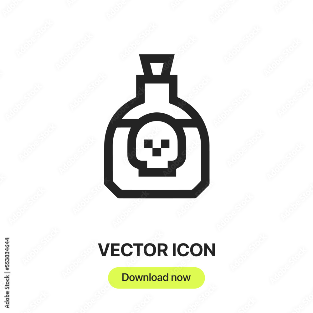 poison icon vector. Linear style sign for mobile concept and web design. poison symbol illustration. Pixel vector graphics - Vector. poison icon vector. Linear style sign for mobile concept and web design. poison symbol illustration. Pixel vector graphics - Vector.