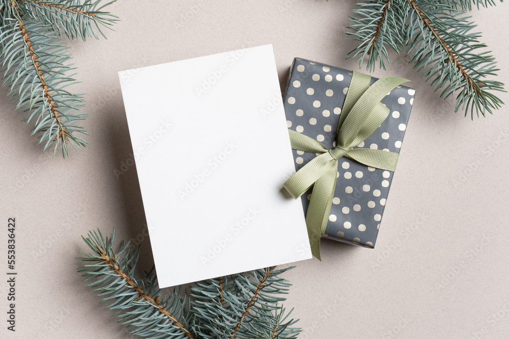 Christmas or New Year blank greeting card mockup Christmas or New Year blank greeting card mockup