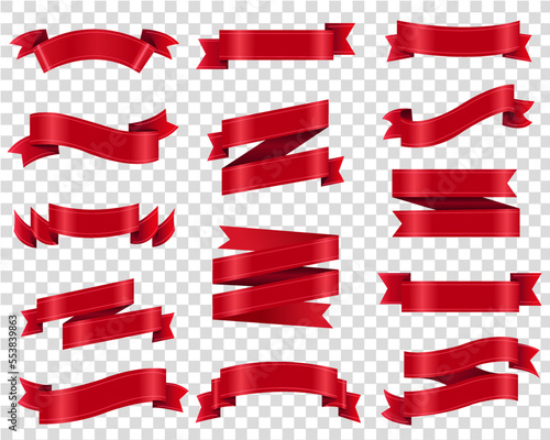 set of red ribbons