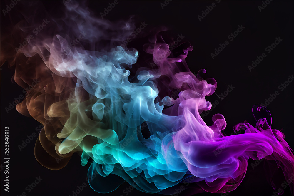 Fototapeta premium Mystical Neon Smoke - AI Generated