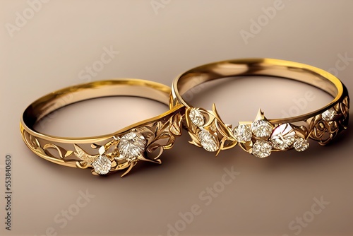 fairy delicate engagement ring, fairytale inspiration, decorative beautiful jewellery pattern. Generative AI