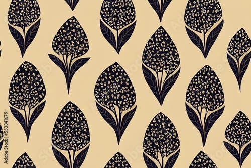decorative floral pattern. repeat pattern for wallpaper, paper packaging, textile, curtains, duvet covers, print design, wedding invitations. Generative AI (103)