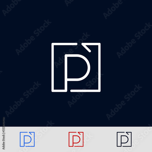 Elegant Logo With Letter P. Creative and minimal design P logo. Symbol P for logo. vector eps10