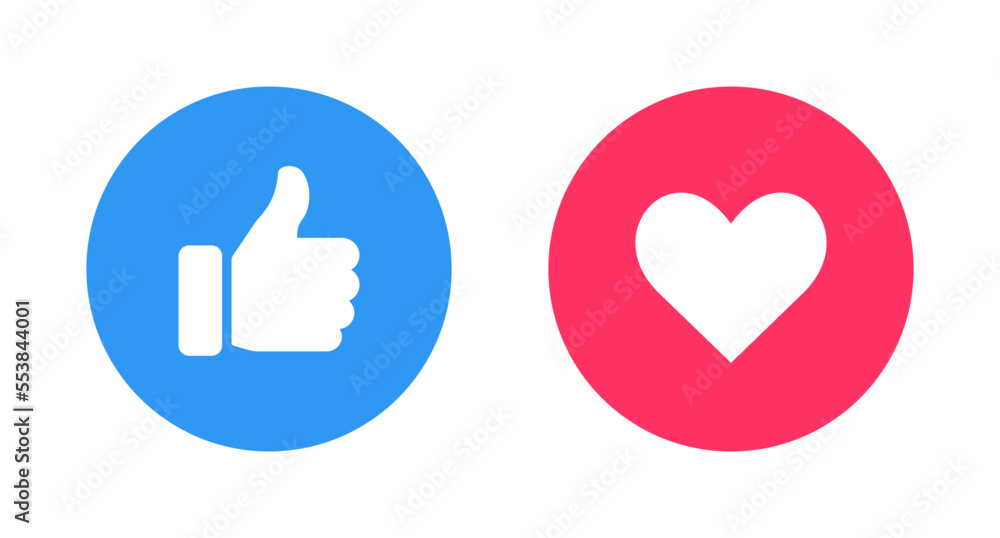 Thumb up and heart icons Thumb up and heart icons