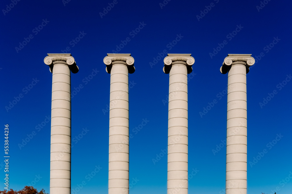 The four columns of Barcelona, in Montjuic, symbol of Catalanism The four columns of Barcelona, in Montjuic, symbol of Catalanism
