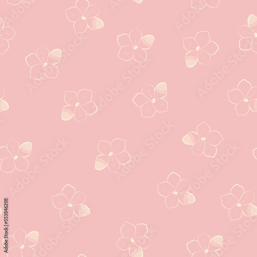 Floral seamless pattern in gentle pastel shade in vector