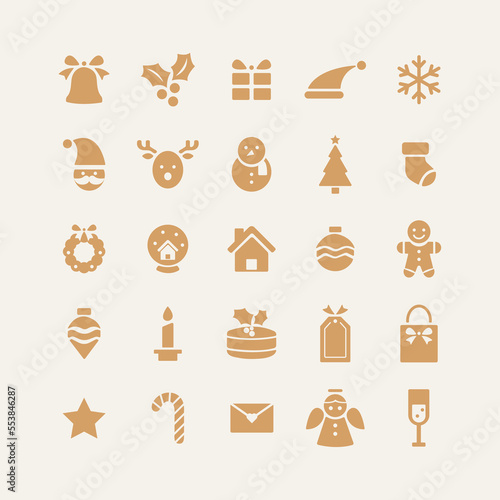 Christmas gold Icon Set © Viktoryia