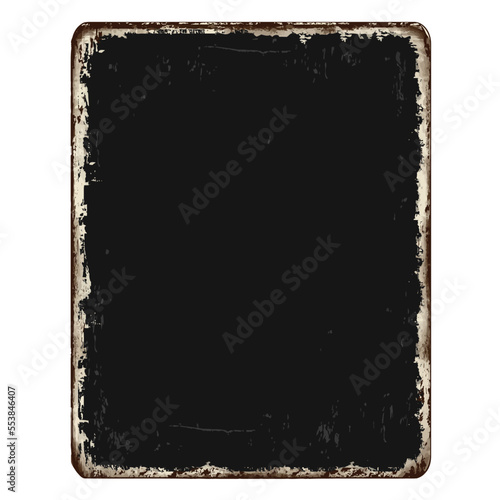 Blanked vintage rusty metal plate