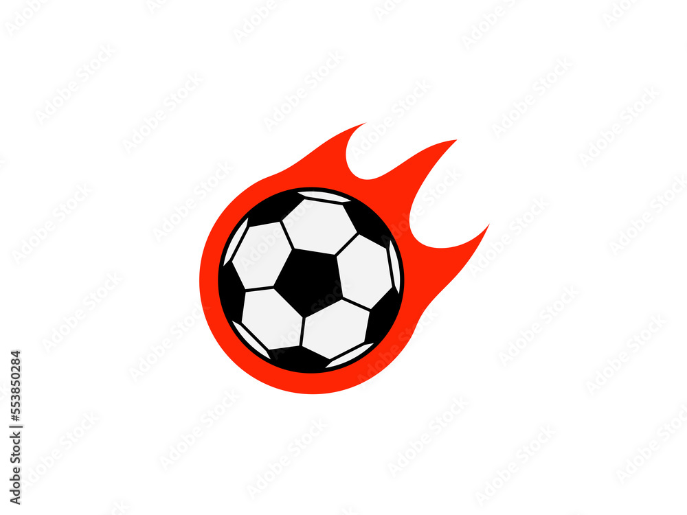 ファイアサッカーボールアイコン:黒主線 ファイアサッカーボールアイコン:黒主線