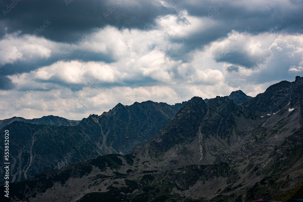 Beautiful view of the Tatra Mountains landscape. View of the mountains from the top. High mountain landscape. Beautiful view of the Tatra Mountains landscape. View of the mountains from the top. High mountain landscape.