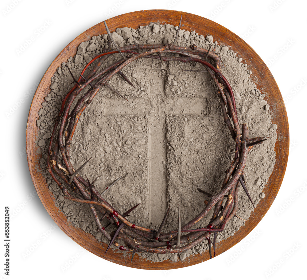 cross made of ash, dust as christian religion. Lent beginning cross made of ash, dust as christian religion. Lent beginning