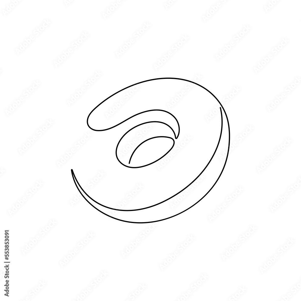 Donut in one line drawing style. Fast food logotype. Hand drawn vector illustration for cafe, shop or food delivery service. Donut in one line drawing style. Fast food logotype. Hand drawn vector illustration for cafe, shop or food delivery service.