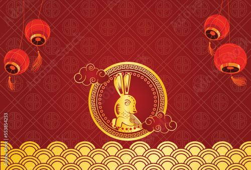 Chinese Background with red accent for chinese year 2023