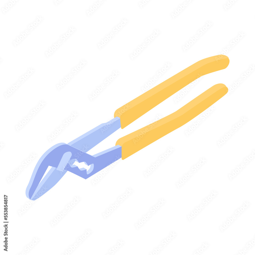 Plumbing Pliers Isometric Composition Plumbing Pliers Isometric Composition