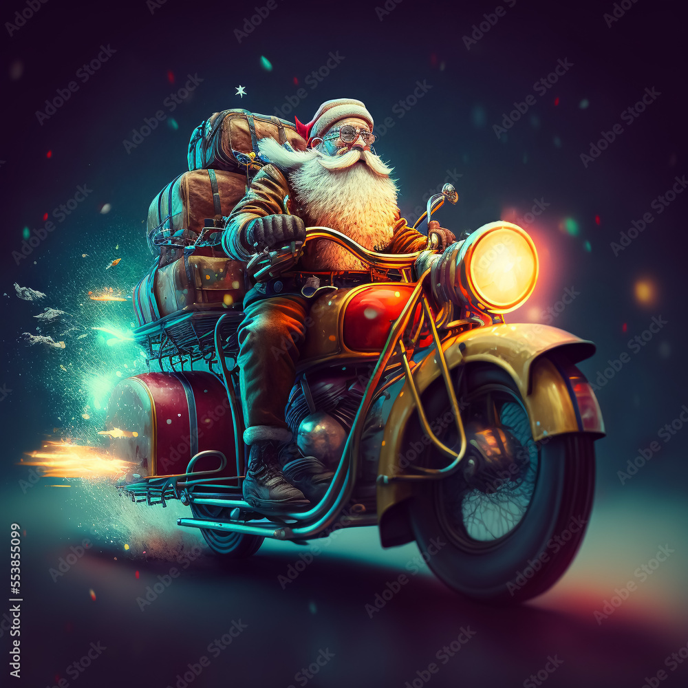Santa on a motorcycle deals