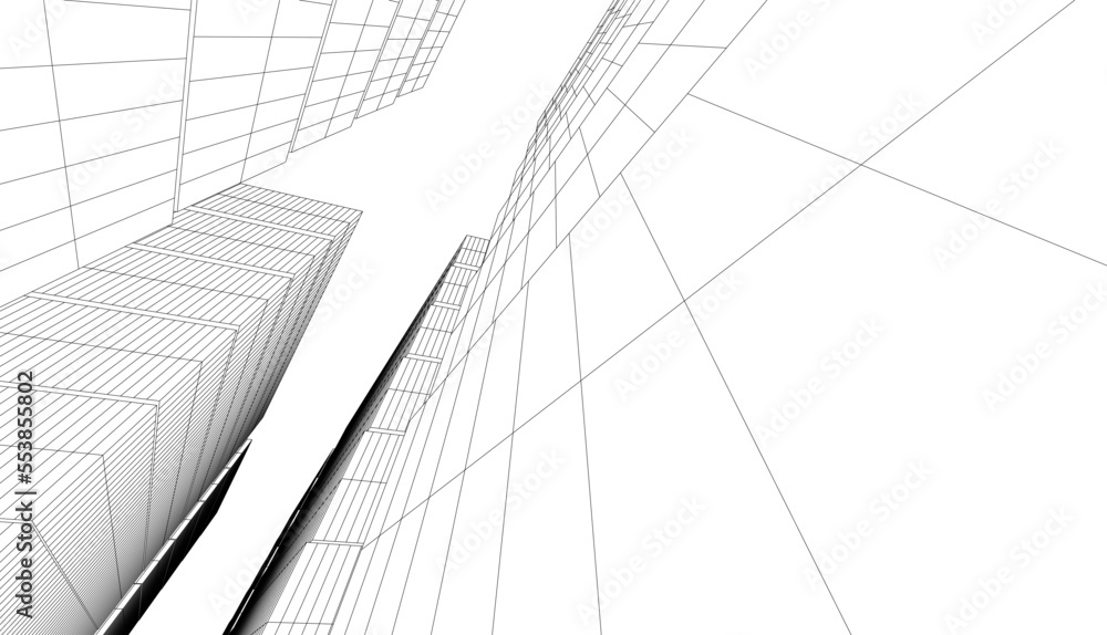 Modern building architecture 3d illustration
Modern building architecture 3d illustration
