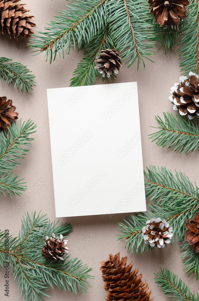 Christmas or New Year greeting card mockup Christmas or New Year greeting card mockup