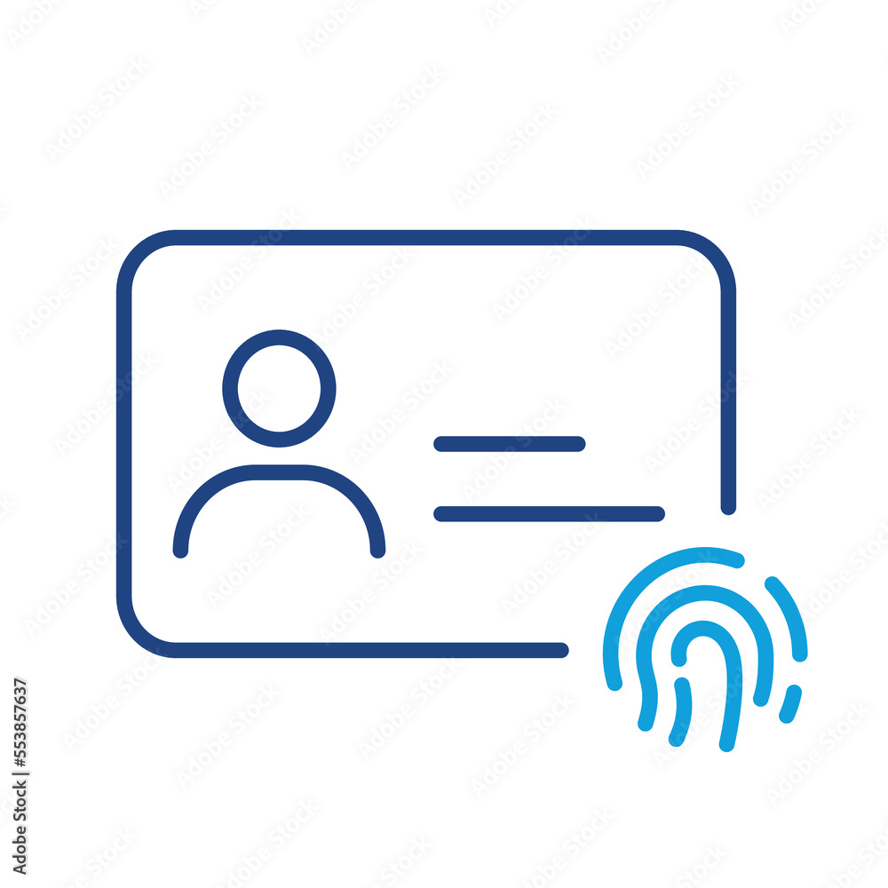 ID Card with Fingerprint Line Icon. Fingerprint Identity Linear Pictogram. Thumbprint ID Plastic Card Identification for Company Employee Outline Symbol. Editable Stroke. Isolated Vector Illustration ID Card with Fingerprint Line Icon. Fingerprint Identity Linear Pictogram. Thumbprint ID Plastic Card Identification for Company Employee Outline Symbol. Editable Stroke. Isolated Vector Illustration