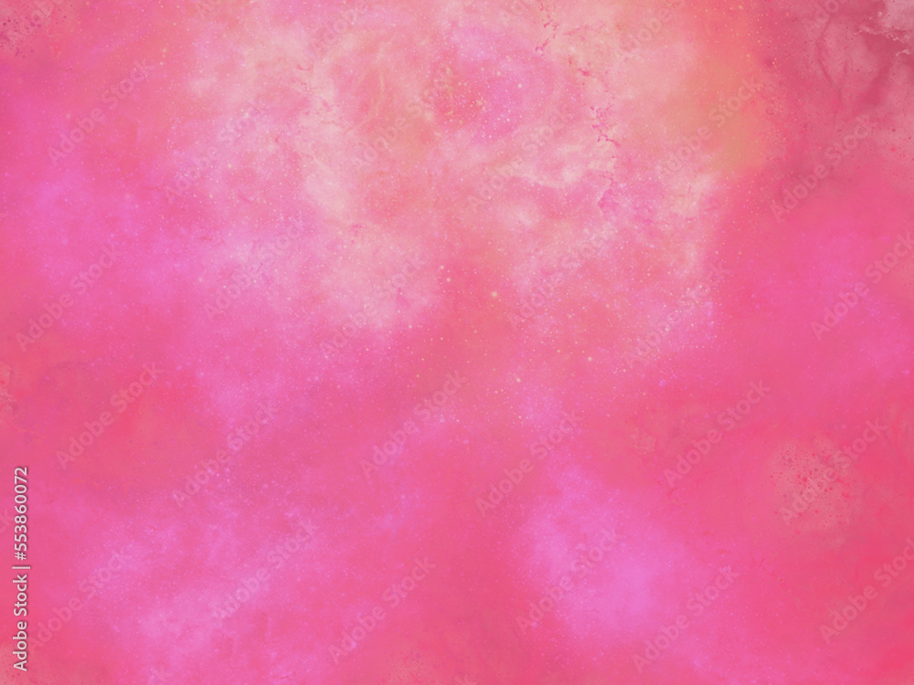 Cosmic abstract background imitating coloured dust, splashes of pain in color of the year 2023 Viva Magenta