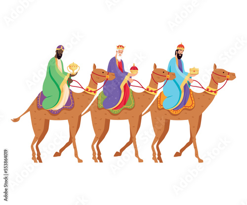 Foto wise men in camels