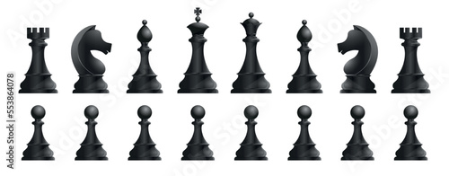 Chess pieces black
