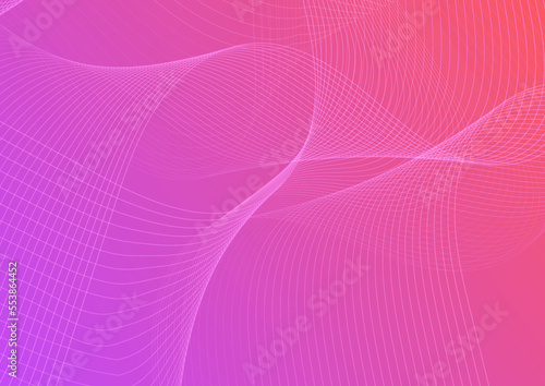 Modern simple minimalist pink gradient abstract background with wave lines