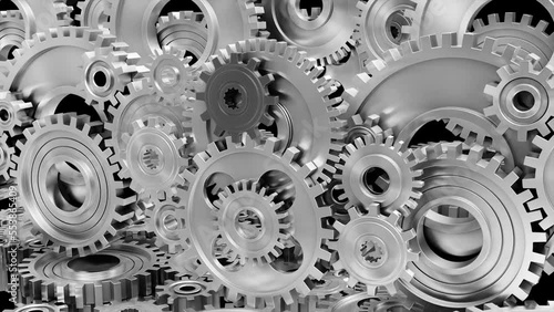 Wallpaper Mural Industrial video background with gears. 3d animation. Torontodigital.ca