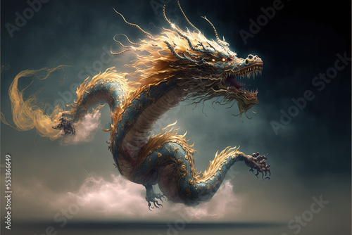 Flying Chinese dragon photo