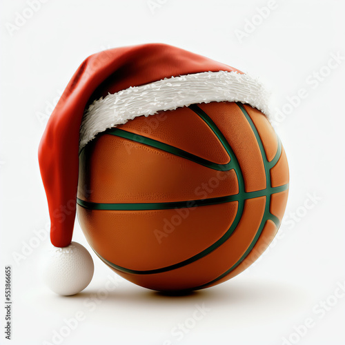 Basketball Wearing Santa Hat | Midjourney Ai Generated