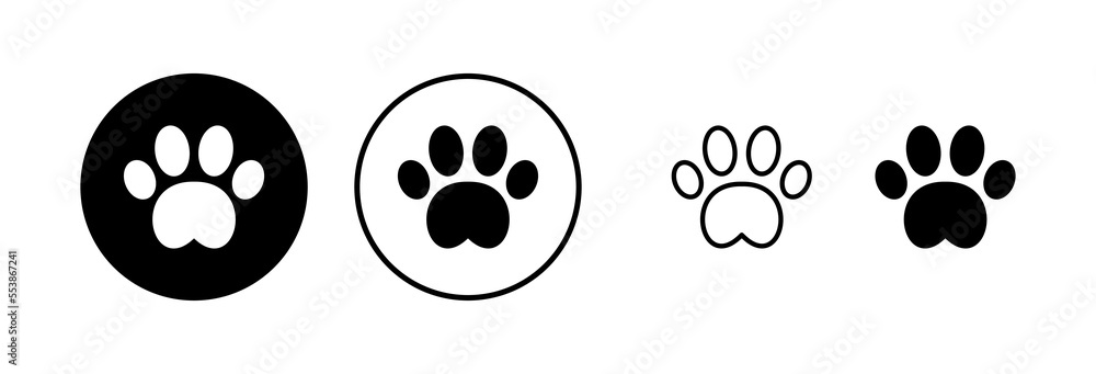 Paw icon vector illustration. paw print sign and symbol. dog or cat paw