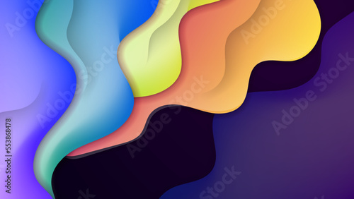 Abstract composition background with wave wavy curve line shapes