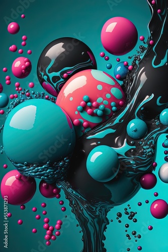 Colorful explosion of multicolored spheres