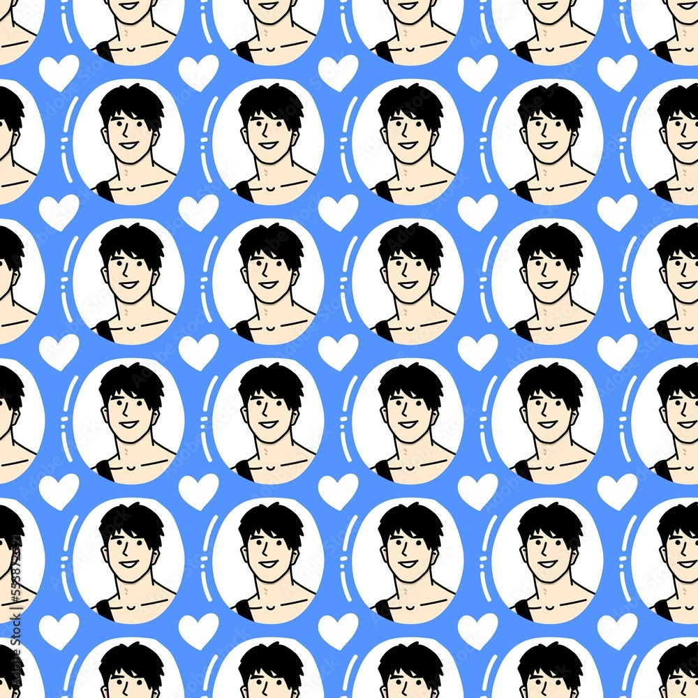 seamless pattern of cute man cartoon seamless pattern of cute man cartoon