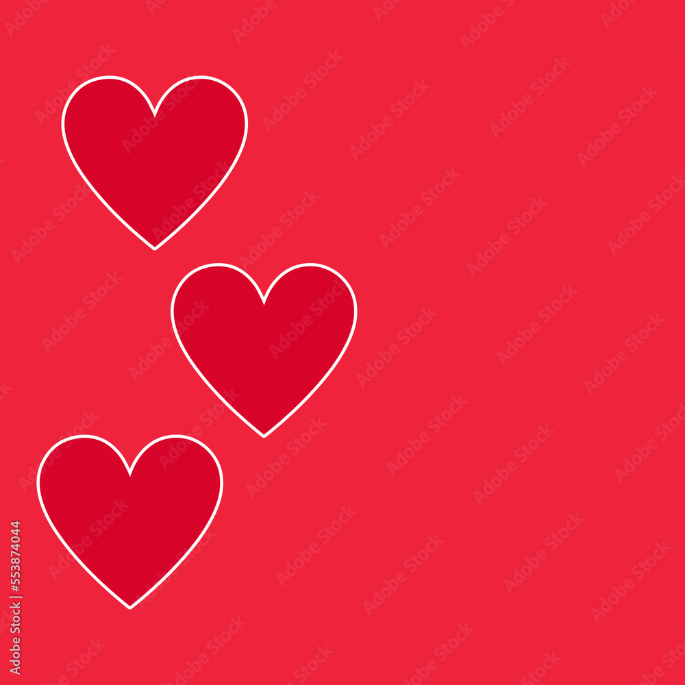 red hearts background illustration vector