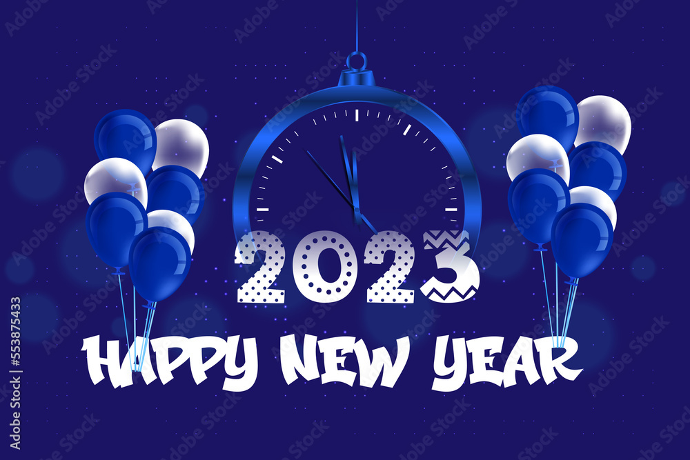 happy-new-year-2023-with-blue-and-white-balloons-countdown-clock-for