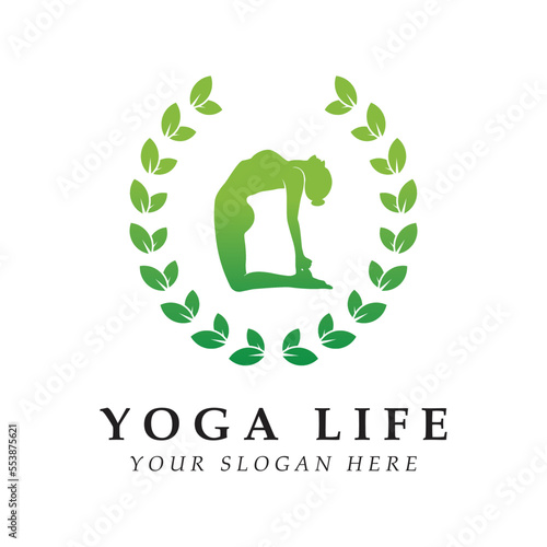 yoga logo and vector with slogan template