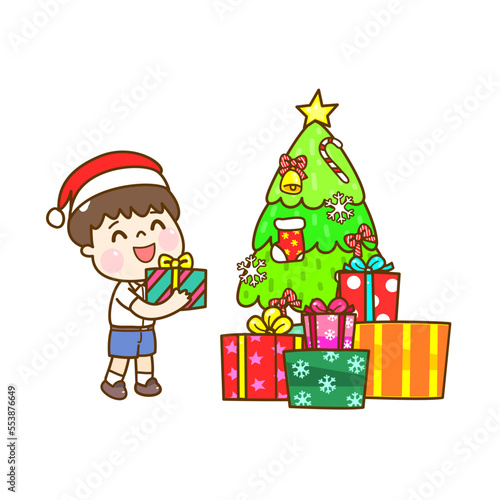 Cartoon Thai Kids in New Year Party.