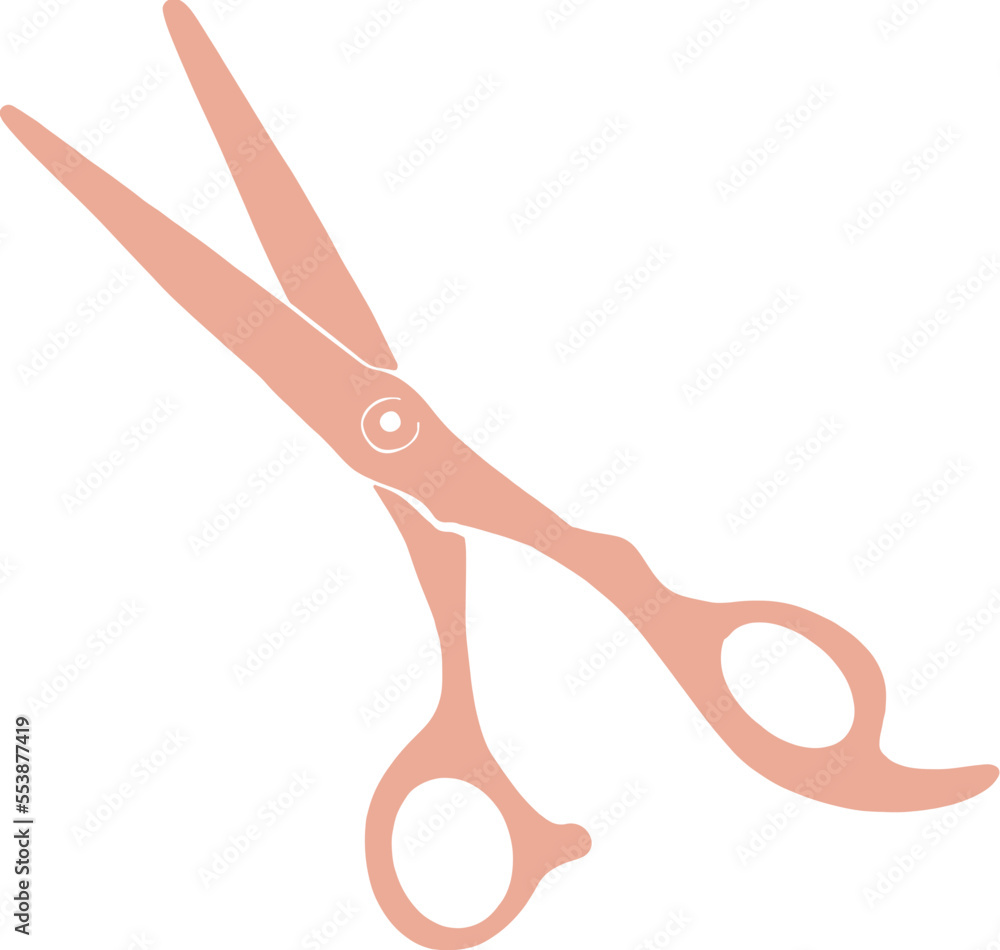 Peach hair scissors illustration Peach hair scissors illustration