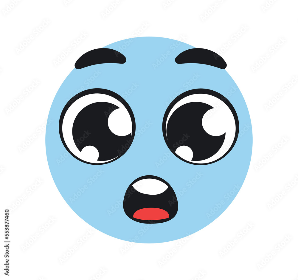 Funny surprised emoticon. Comic and humor, cute emoji. Blue character shocked. Poster or banner for website. Emotions, moods and feelings, facial expressions. Cartoon flat vector illustration Funny surprised emoticon. Comic and humor, cute emoji. Blue character shocked. Poster or banner for website. Emotions, moods and feelings, facial expressions. Cartoon flat vector illustration
