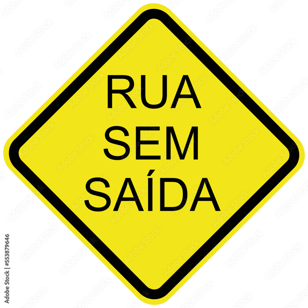 Rua Sem Saída - Sinais de trânsito usados no Brasil. É a Listagem Oficial, válida para os Exames. Sinalização Regulatória. CTB