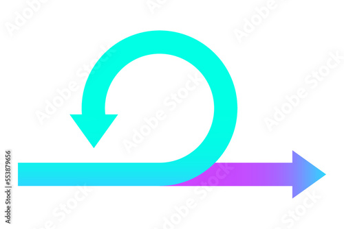 arrows movement circle. Vector illustration. Stock image.