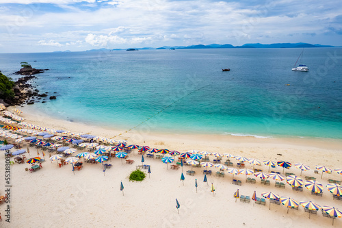 View of a tropical island in the sea