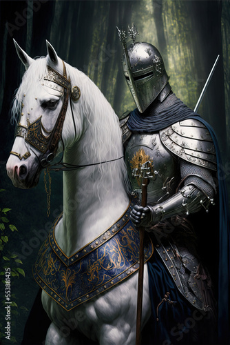 Knight in Shining Armor on a Horse