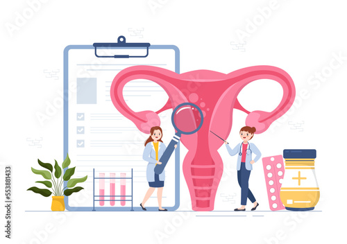 Fertility Clinic on Infertility Treatment for Couples and Handles in Vitro Fertilization Programs in Flat Cartoon Hand Drawn Templates Illustration