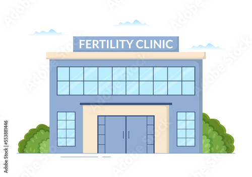 Fertility Clinic on Infertility Treatment for Couples and Handles in Vitro Fertilization Programs in Flat Cartoon Hand Drawn Templates Illustration